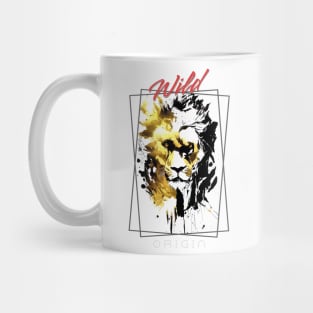 Lion Wild Nature Free Spirit Art Brush Painting Mug